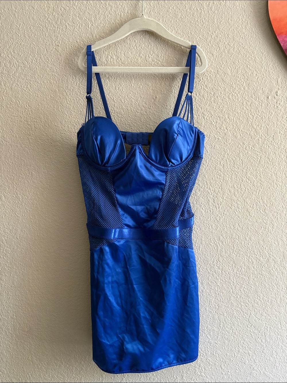 Frederick's of Hollywood Cobalt Blue Satin Bustier